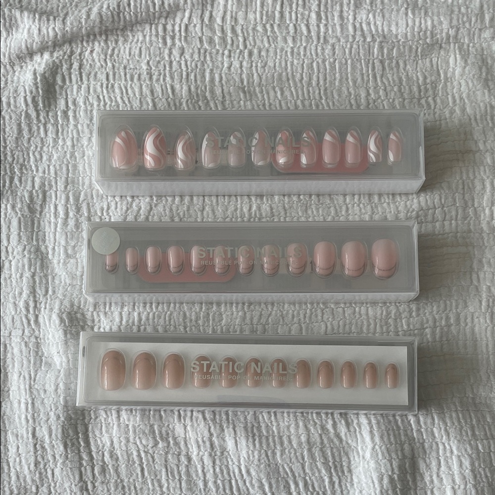 Set of 3 Static Nails Reusable Pop-On Manicures
